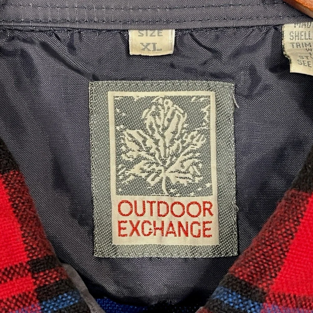 Vintage Outdoor Exchange Mens Plaid Flannel Shirt Size XL Country Ranch Outdoors